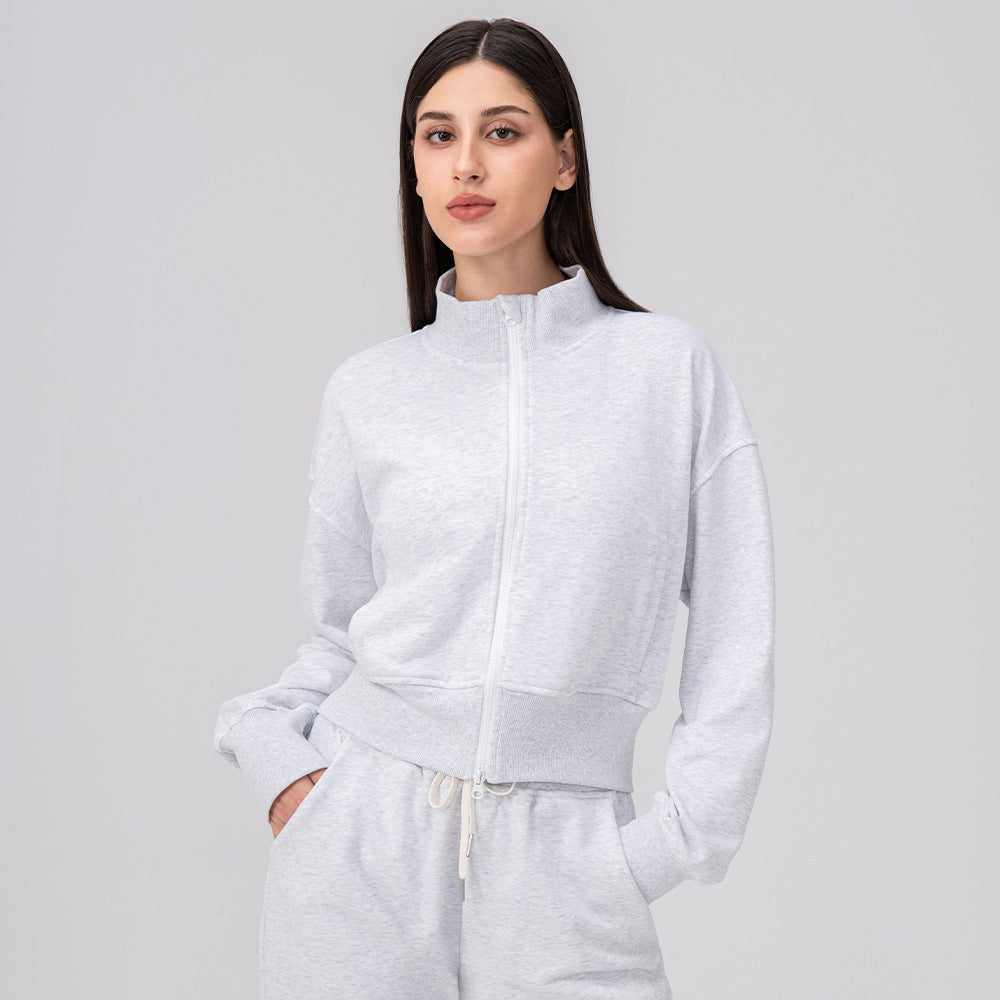 L6538# Silica Gel same colorWomen Yoga Jacket Or Pants