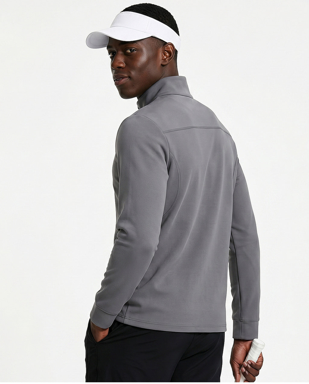 L6206# Men Plus Size Half Zipper Jacket