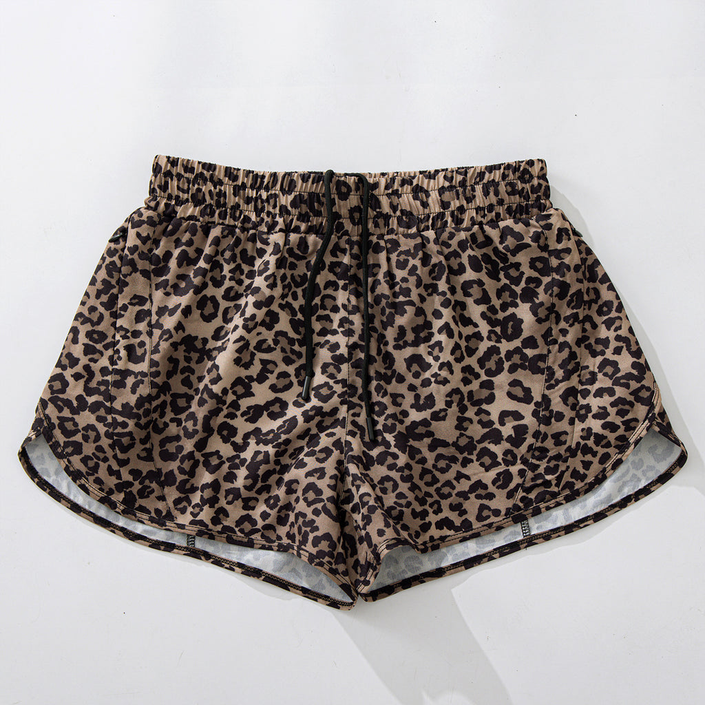 L6139#  Women Yoga Leopard Shorts
