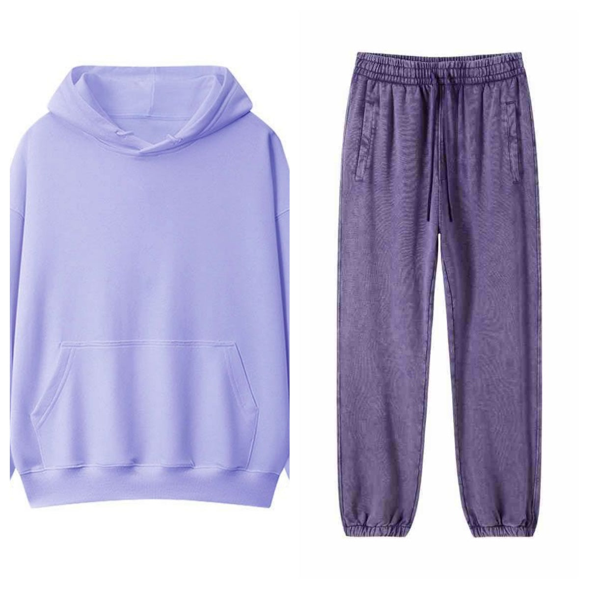 E3787-1#Fleece Hoodie Sweatpants Set