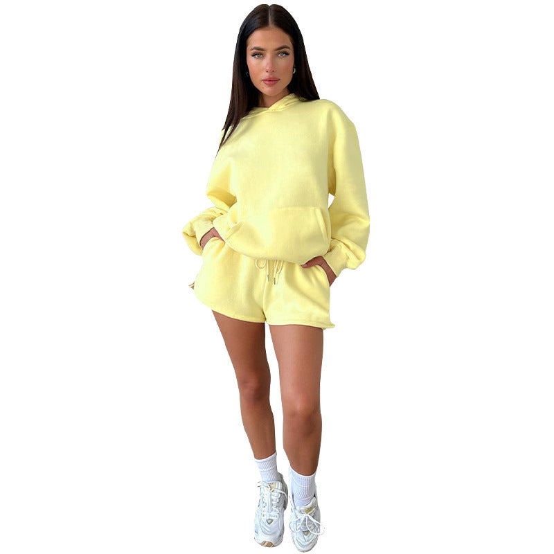 1411# A Logo Women Hoodies Shorts Set