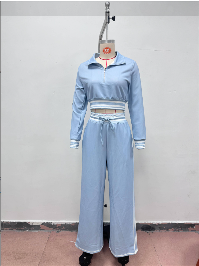 2909# A 3D SIlver Women Pullover And Pants Set