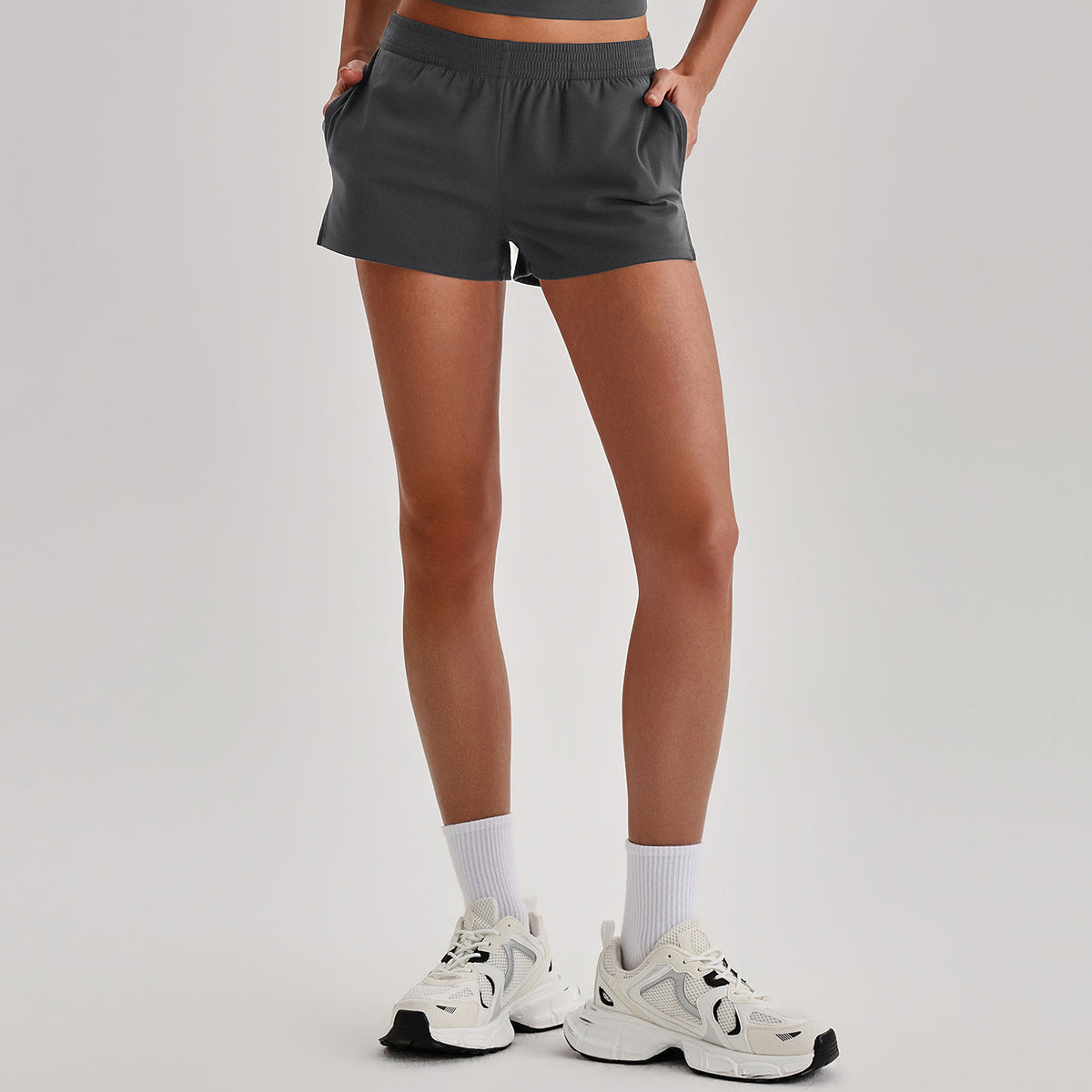 2123# A 3D Silver WOmen Yoga Shorts