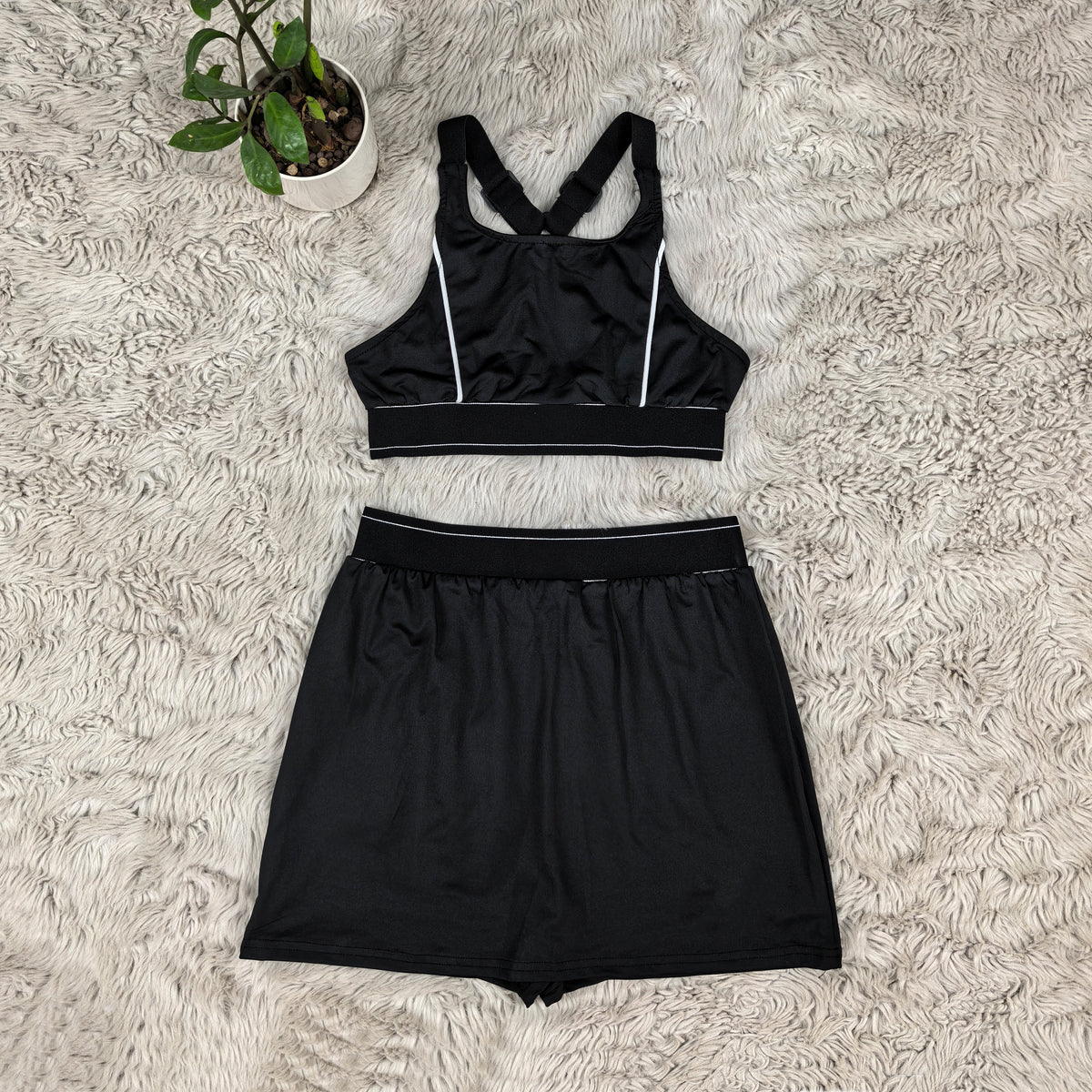 2436# A Women Yoga Bra Skirts Set