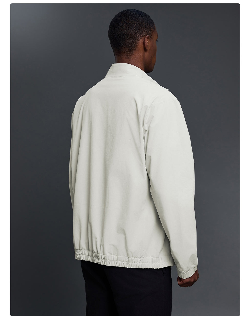 L6759#  Same Color Silica Gel  Men Sport Jacket