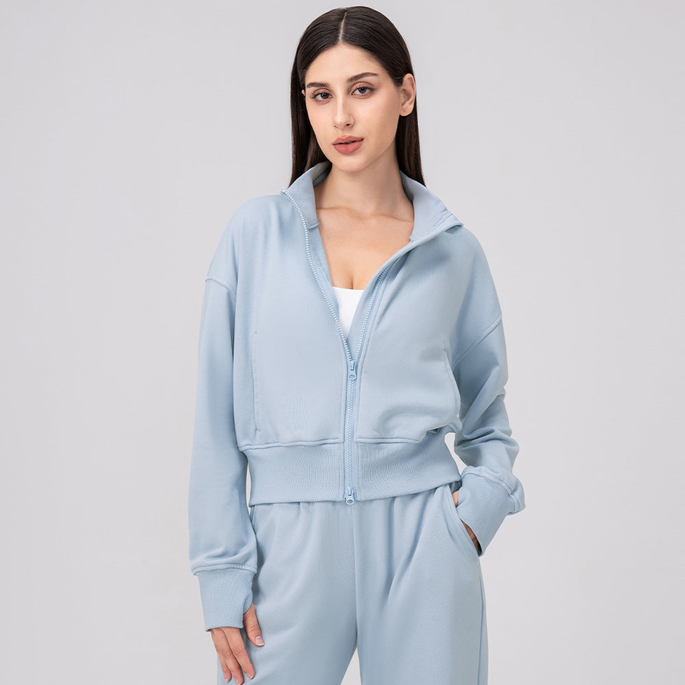 L6538# Silica Gel same colorWomen Yoga Jacket Or Pants