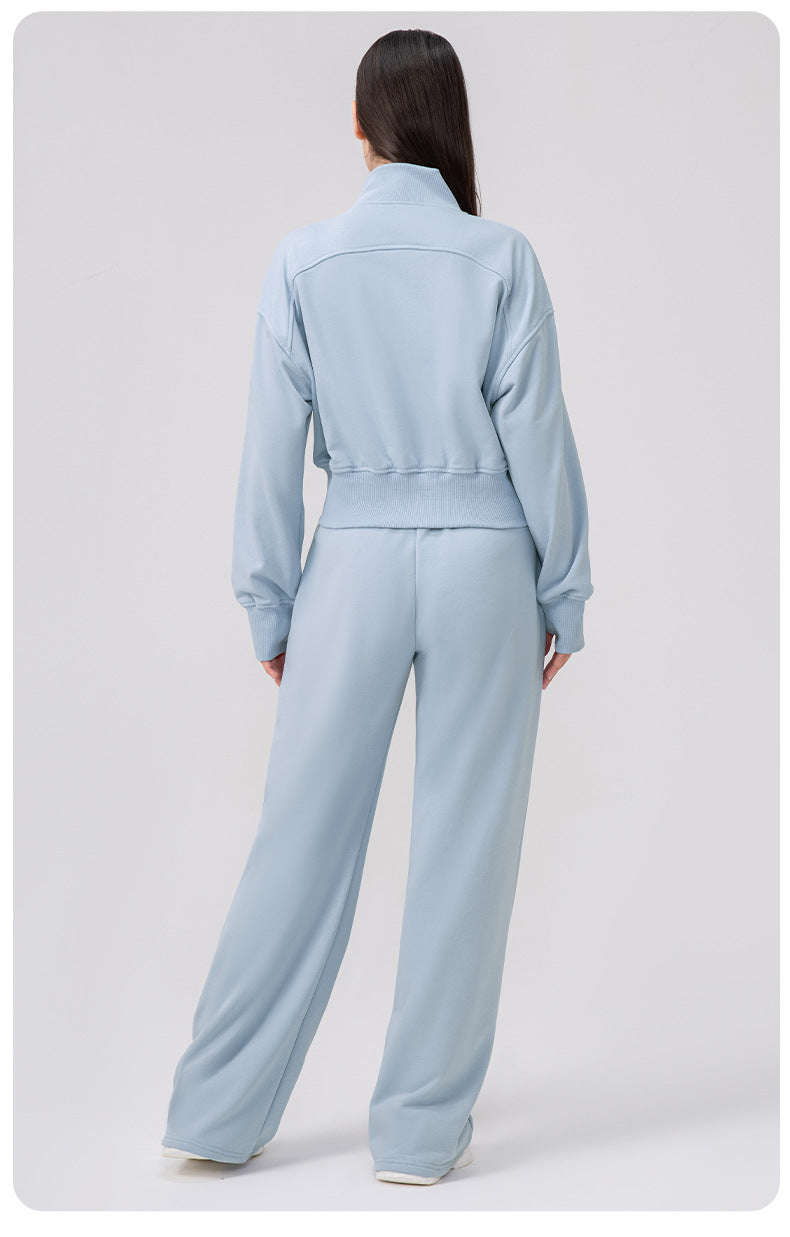 L6538# Silica Gel same colorWomen Yoga Jacket Or Pants