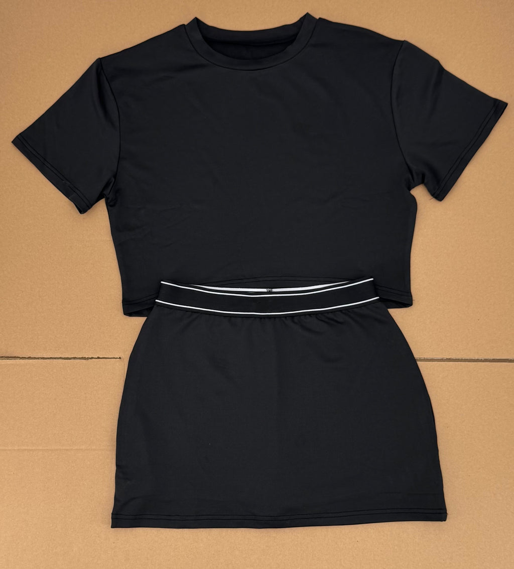 2324#A Women Yoga Shirts Skirts Set