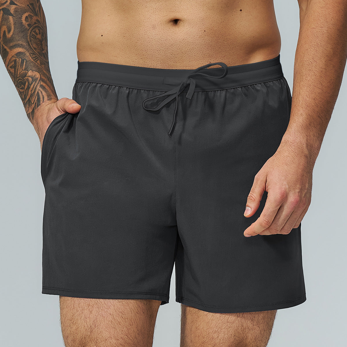 L6600#   Silver Silica Gel Men Sport Shorts