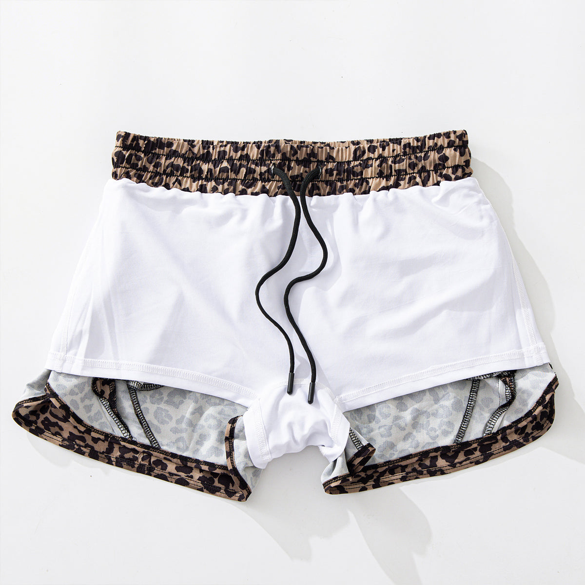 L6139#  Women Yoga Leopard Shorts