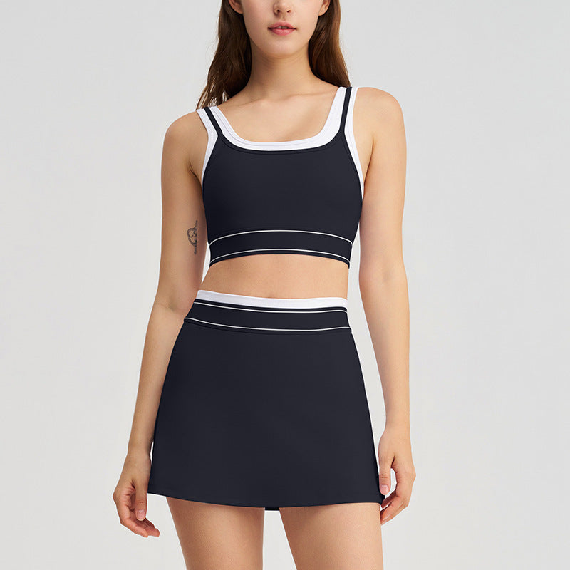 1241#A Women Bra Top Skirts Set