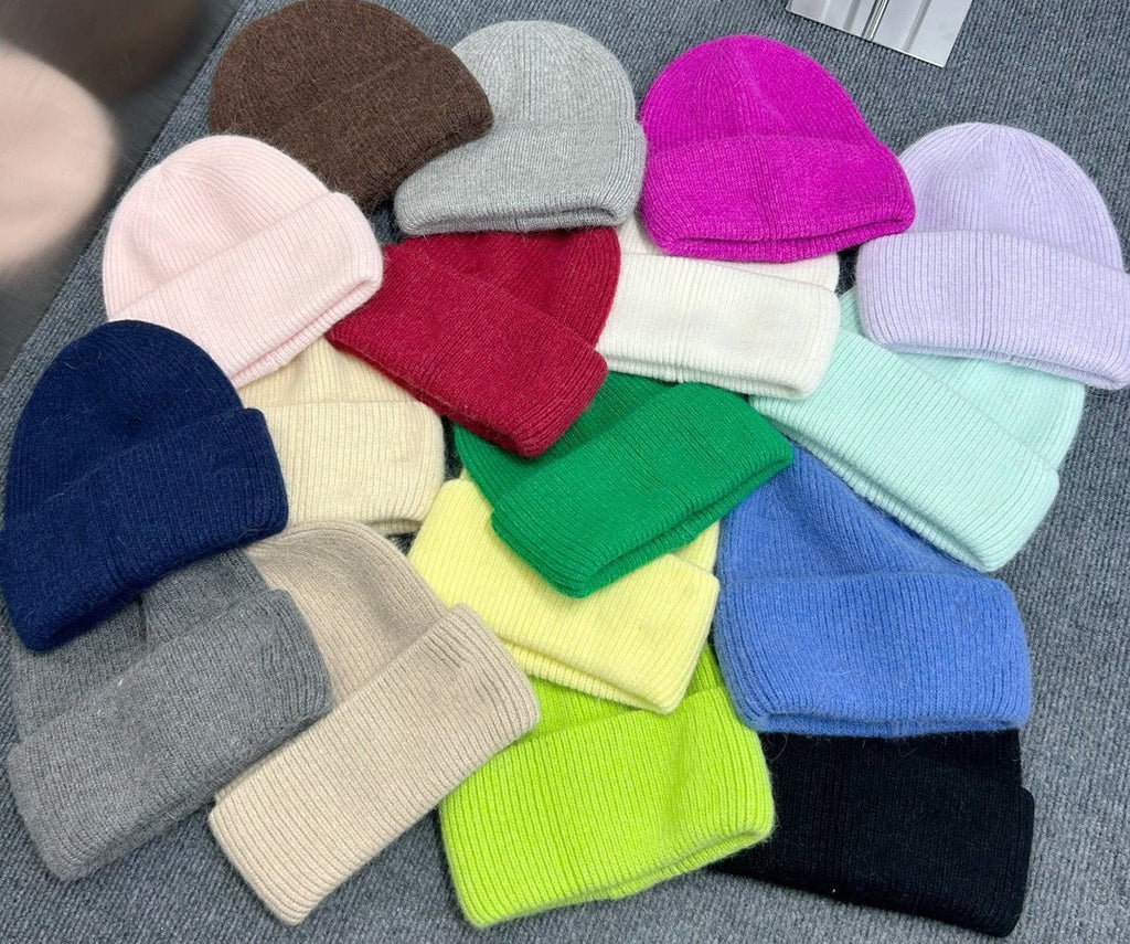 E3448# Rabbit Fur Knitted Hat