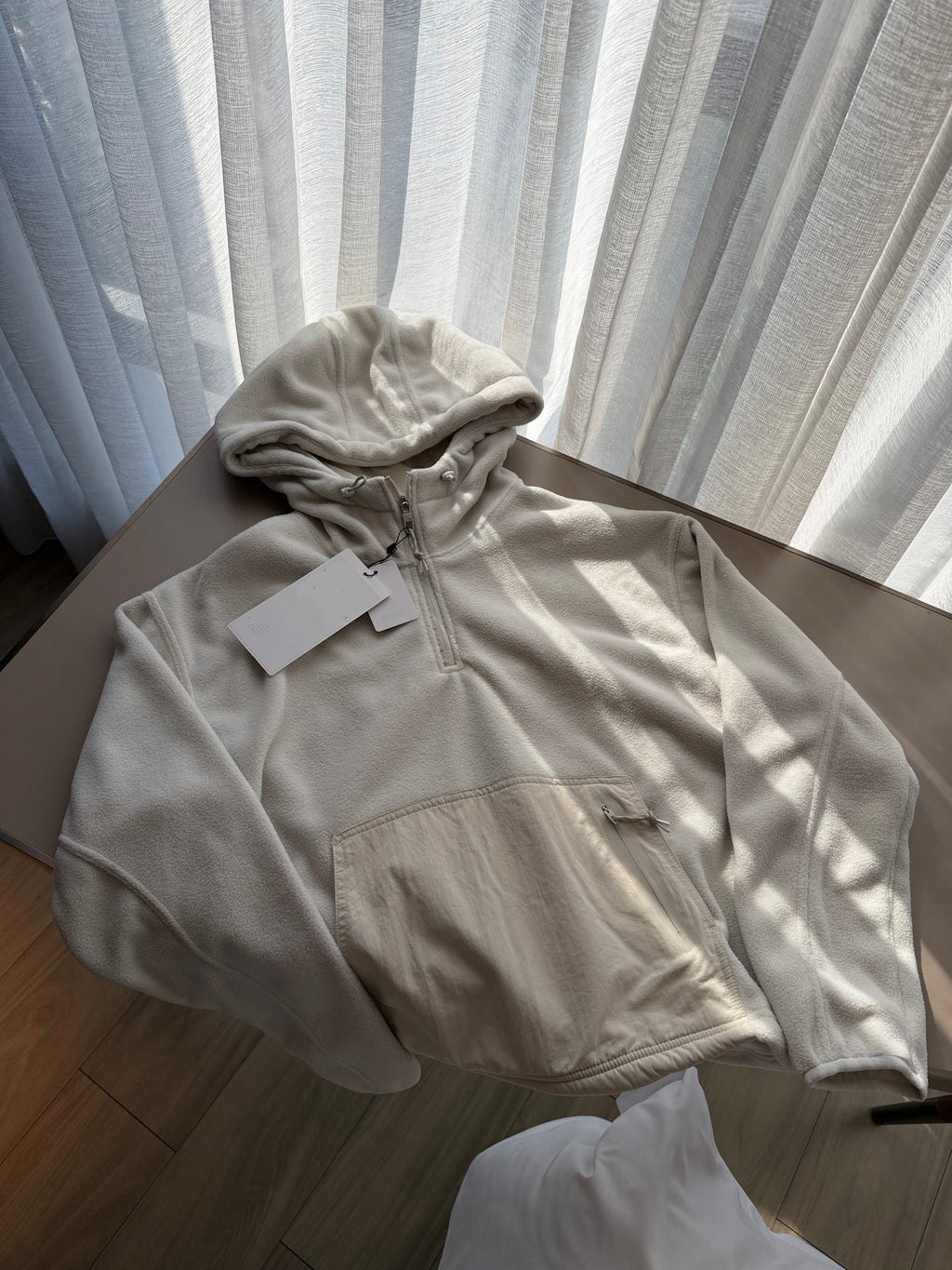 L5692# MC Women Fleece Haif Zipper Hoodies