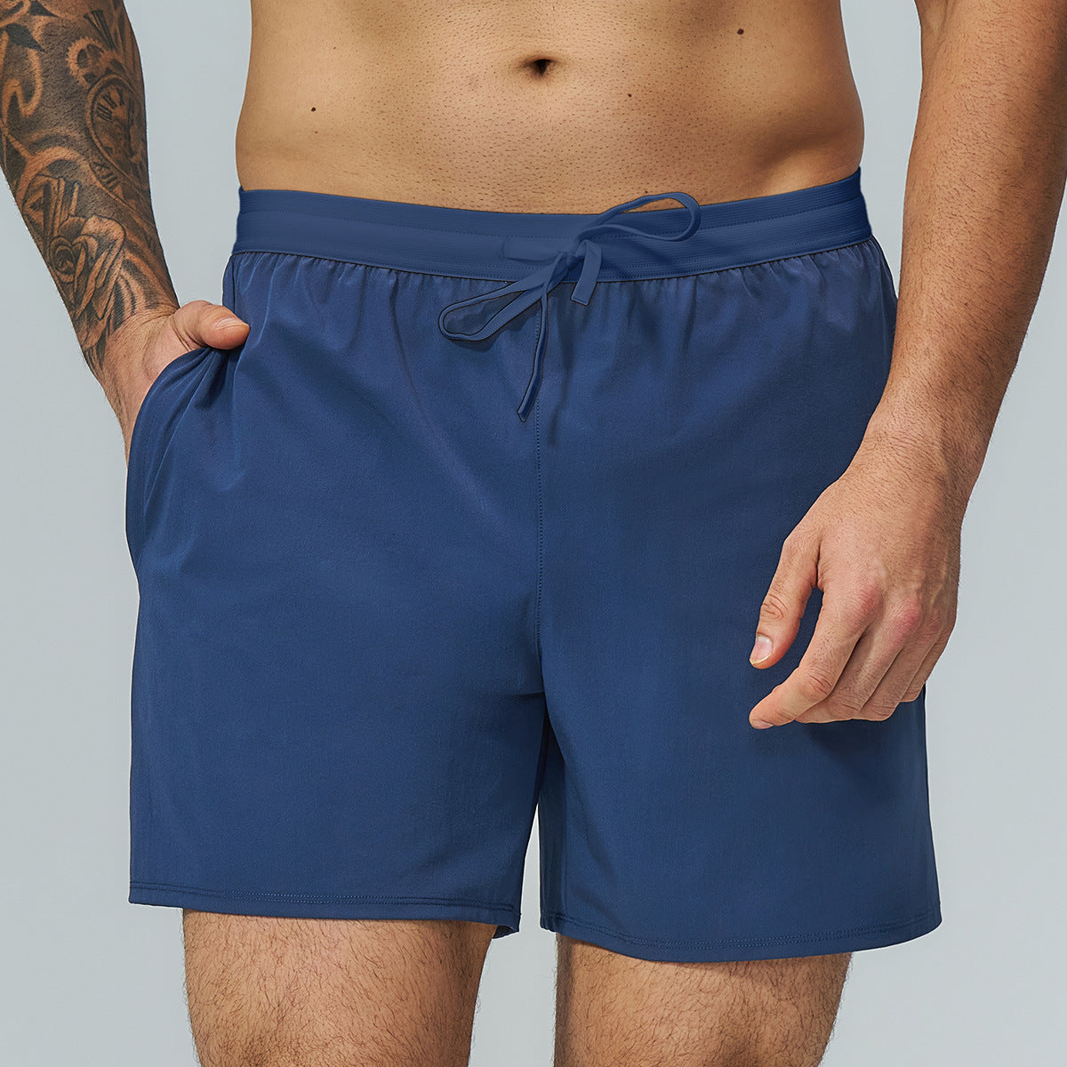 L6600#   Silver Silica Gel Men Sport Shorts