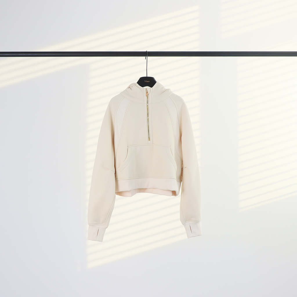 L5864# Women Half zipper Hoodies