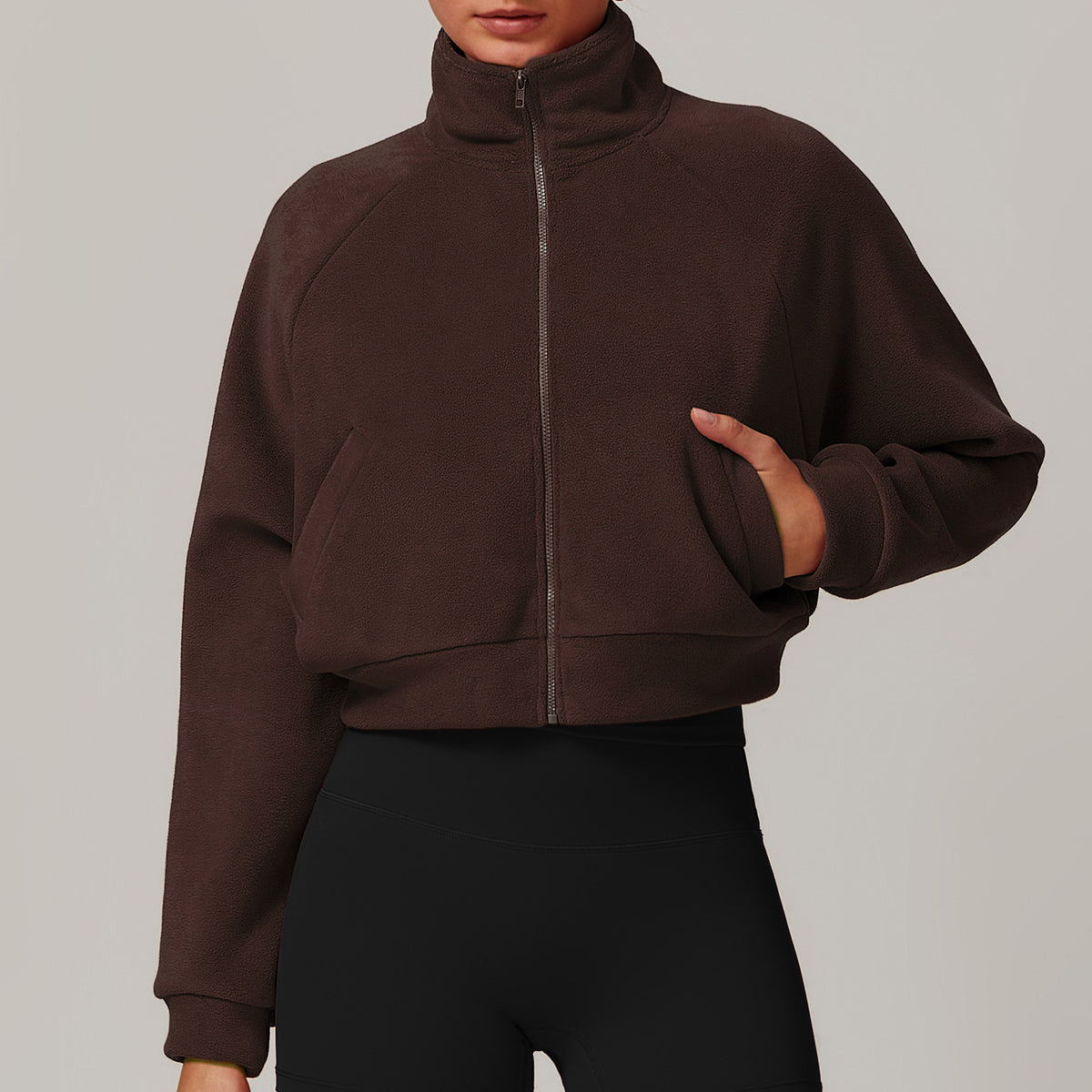 1601# A 3D SIlver Logo Women Fleece jackets