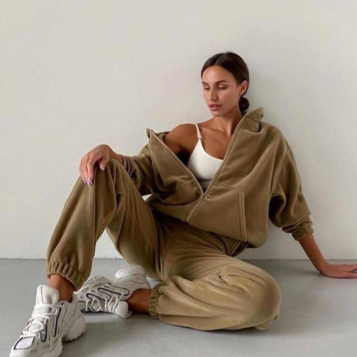 1472#A 3D Silver Women Hoodie Pants Sets
