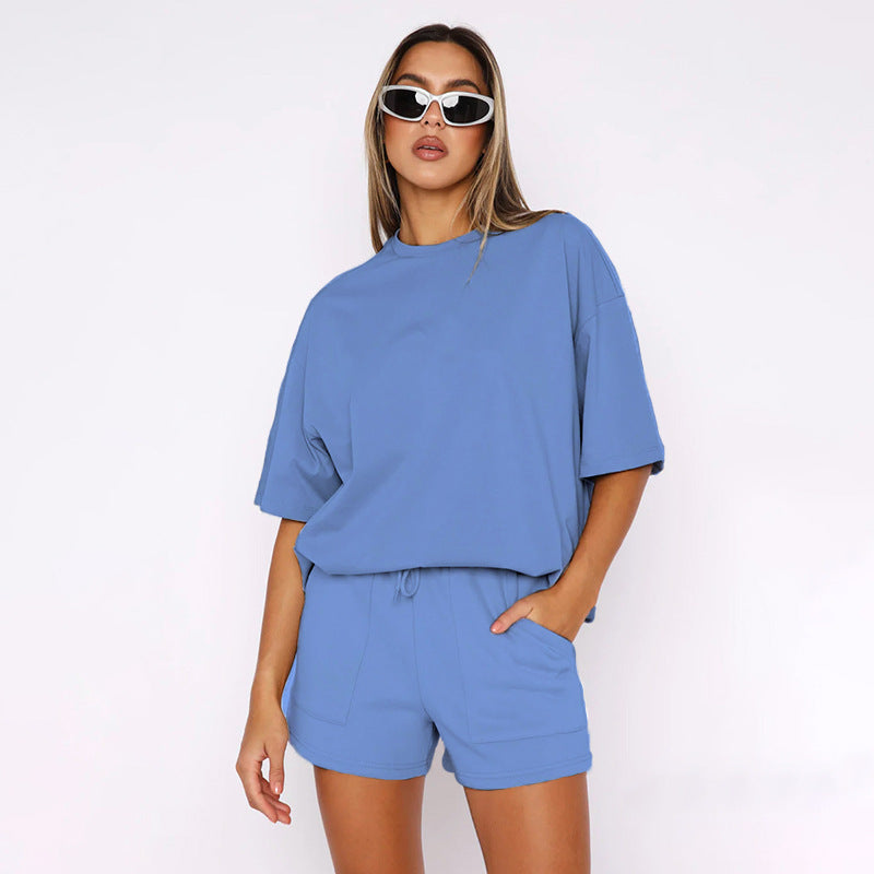 1412#A Women Yoga Shirts Shorts Set
