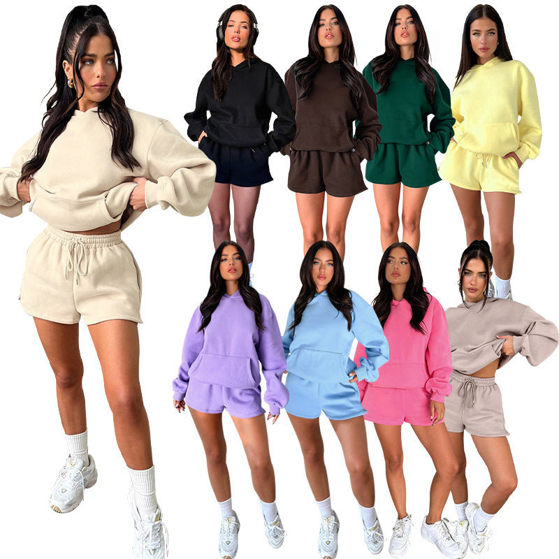1411# A Logo Women Hoodies Shorts Set