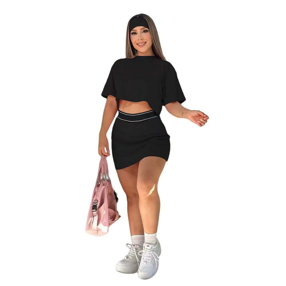2324#A Women Yoga Shirts Skirts Set