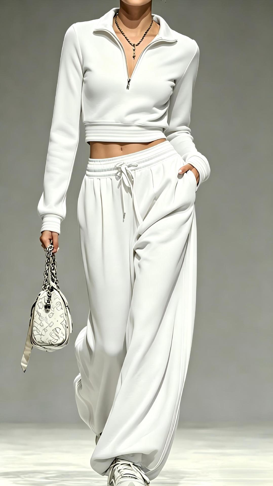 2909# A 3D SIlver Women Pullover And Pants Set