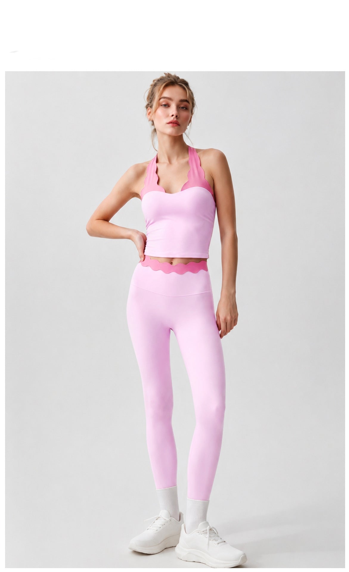 A2738# Women Neck-strap tank and pants set