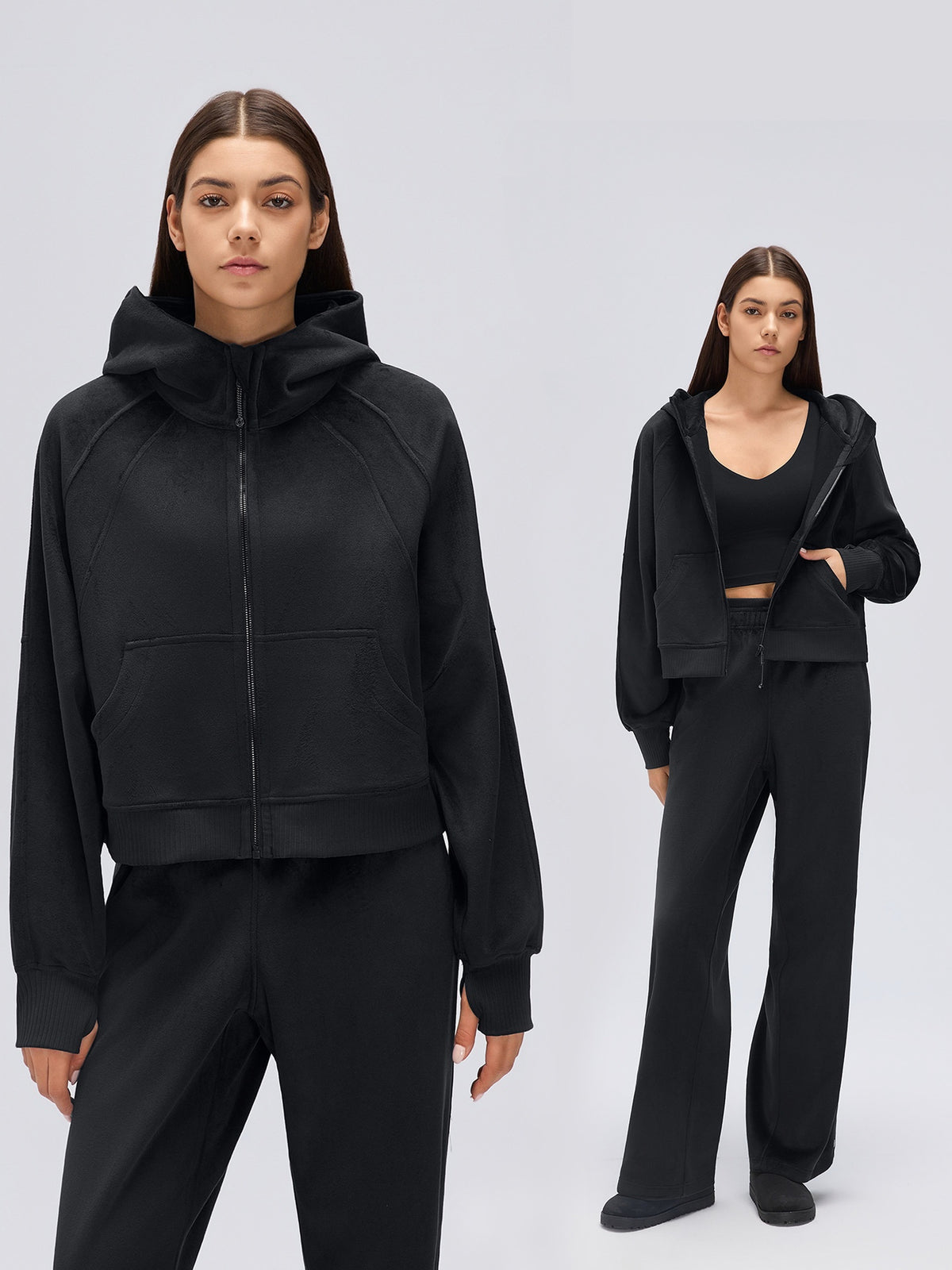 L6720# Same Color Silica Gel Women Hoodies Or Pants