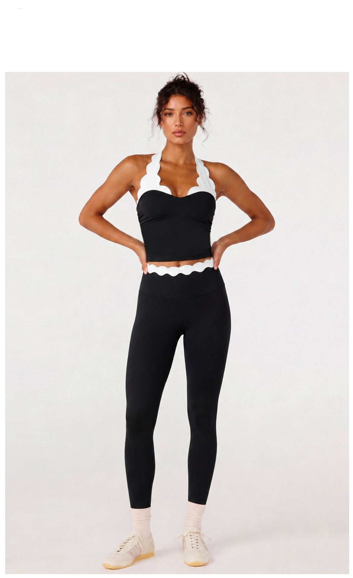 A2738# Women Neck-strap tank and pants set