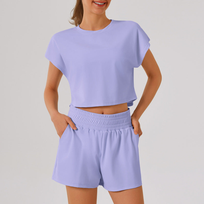 L4520-1# Women Yoga Top Shorts Set