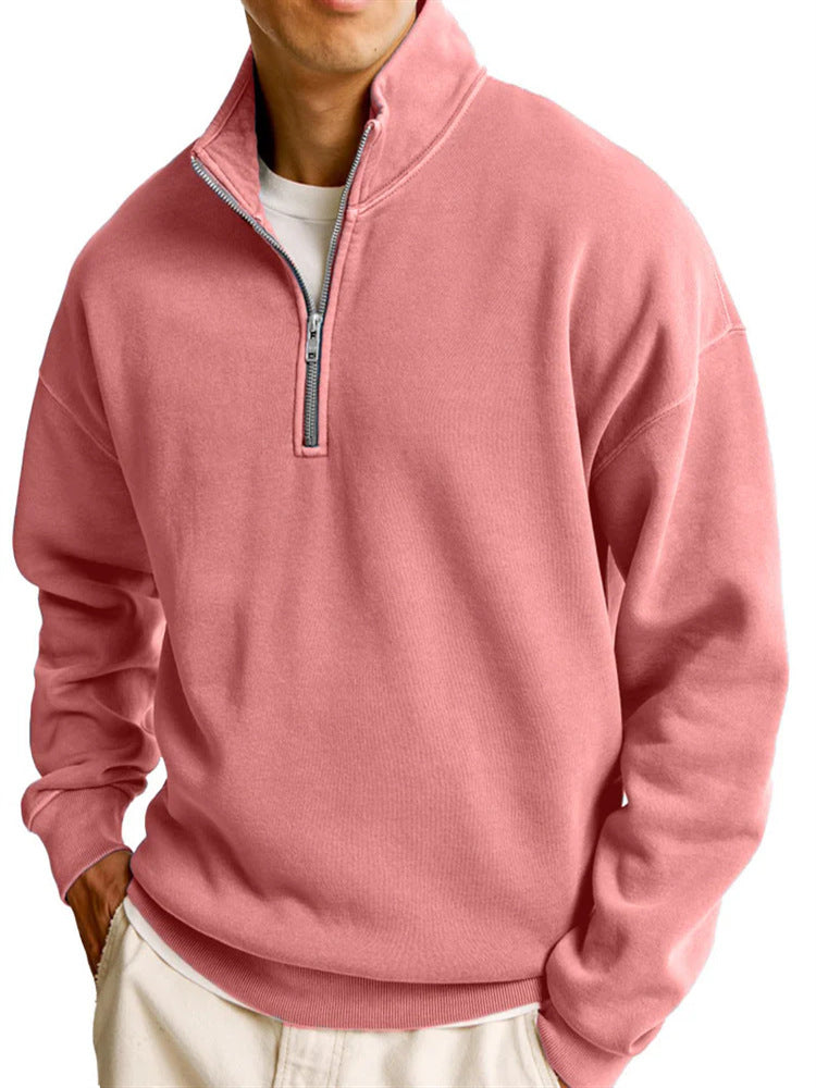 1904#A 3D Silver Men Half zipper Sweatshirts