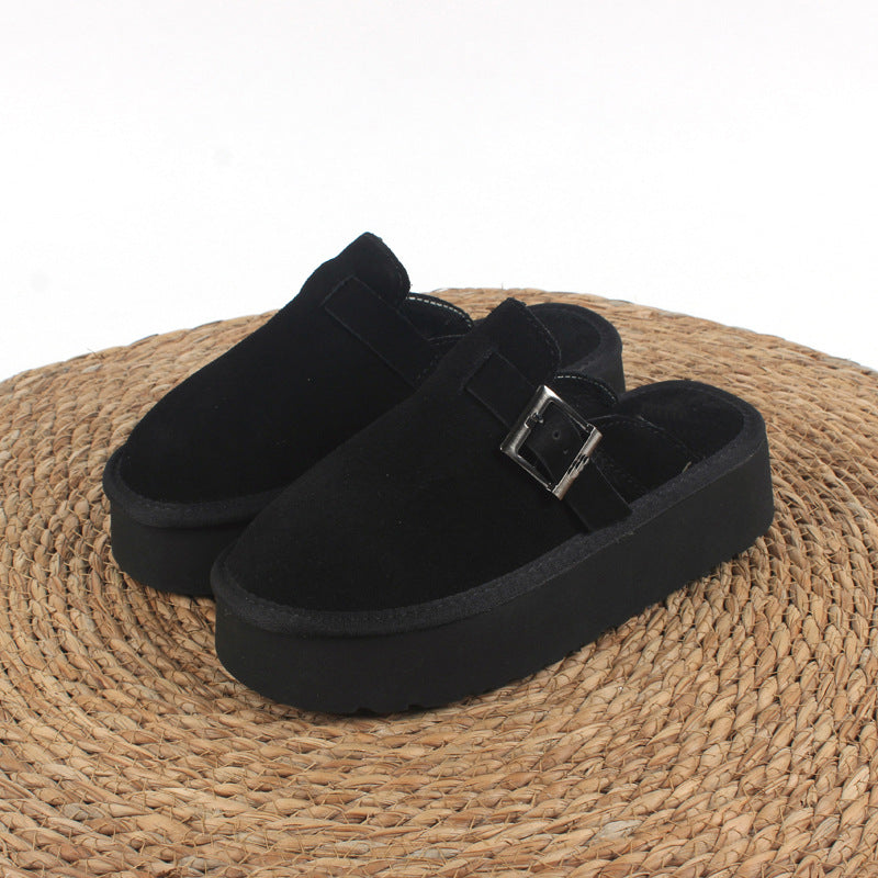E3061# Women Cow Leather Slipper