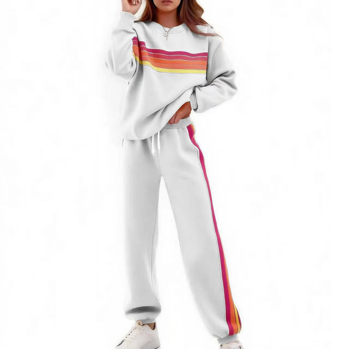 E7399# Women Embroidery Hoodie Pants Set