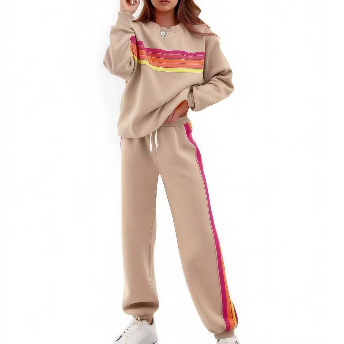 E7399# Women Embroidery Hoodie Pants Set