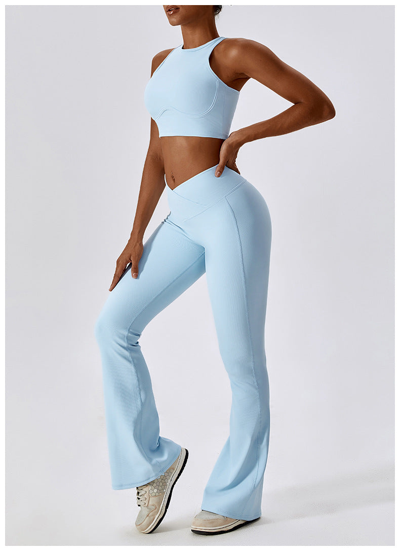 120#AL Bra and Flare Pants Set