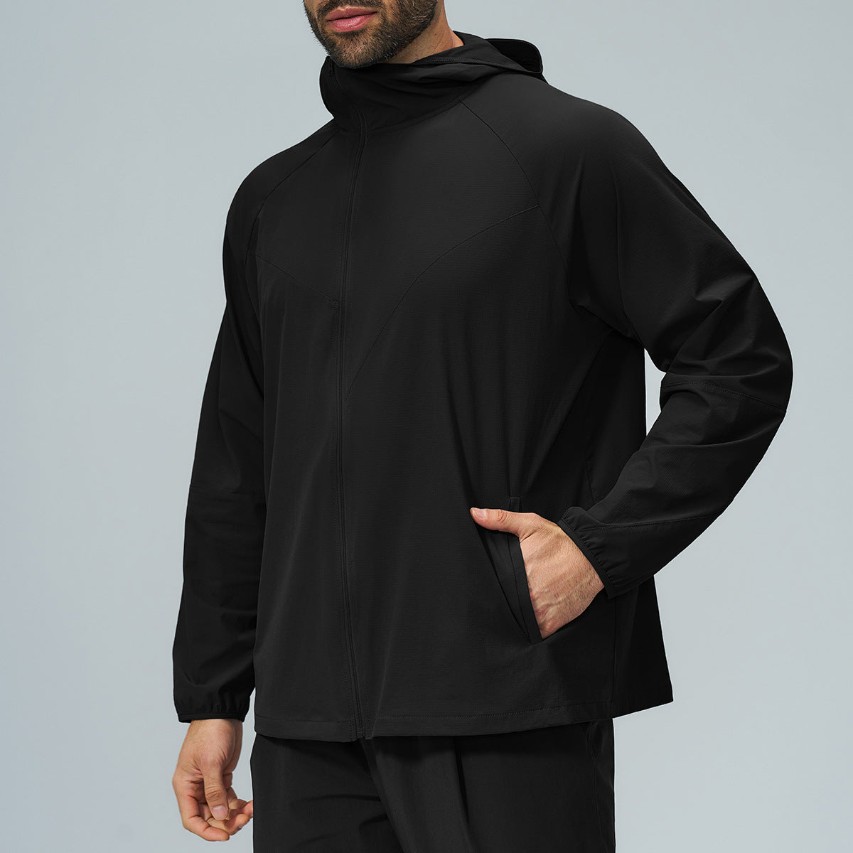 L6544#  Men Sport Hooded Jacket