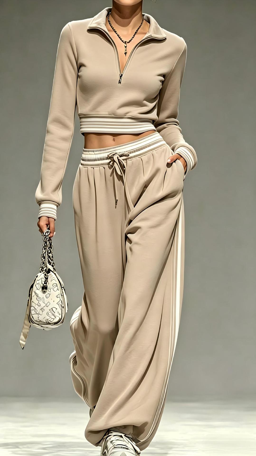 2909# A 3D SIlver Women Pullover And Pants Set