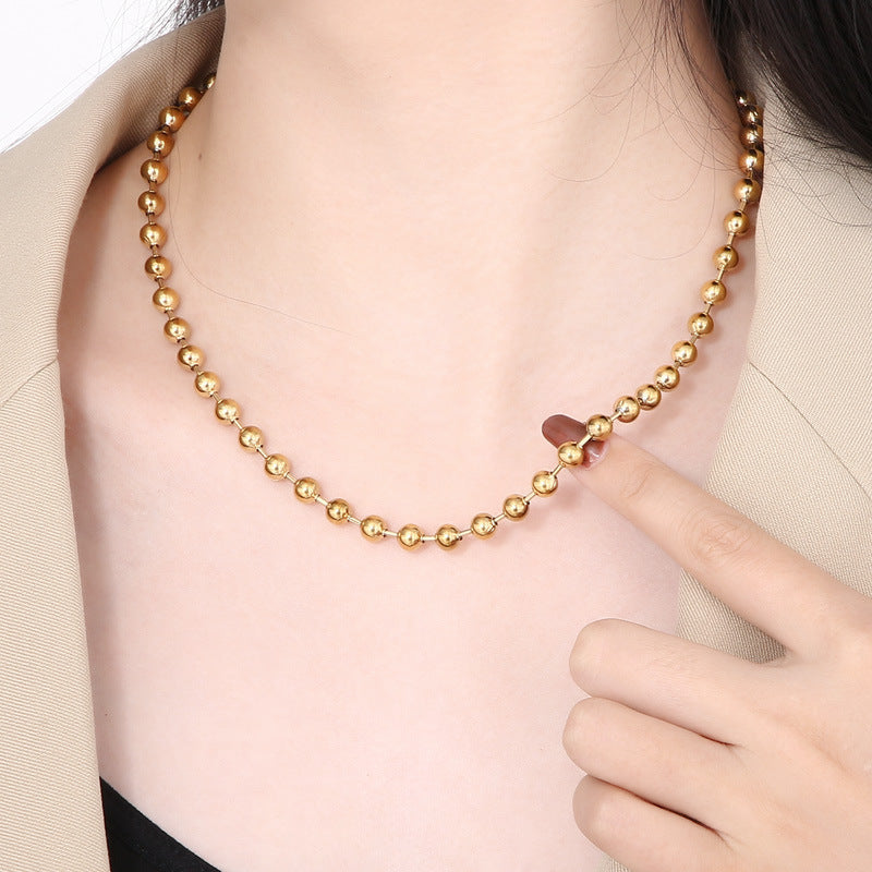E3596#Titanium Steel Necklace and Bracelet