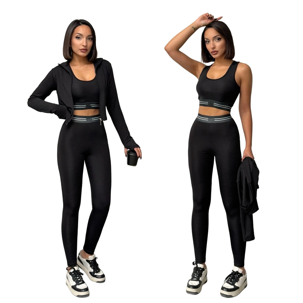 2530#A Women Bra Pants and Jacket Set