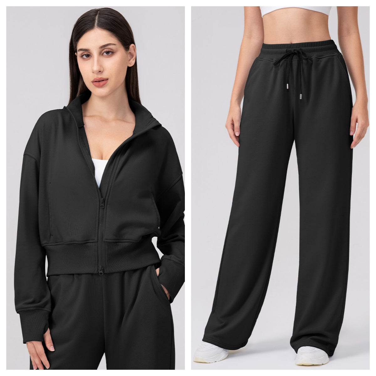 L6538# Silica Gel same colorWomen Yoga Jacket Or Pants