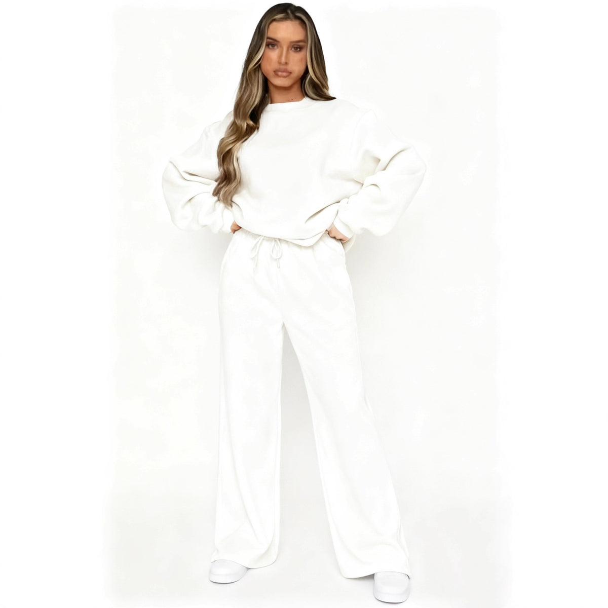 2297# A Women Polyester Pullover+ Jogger Set