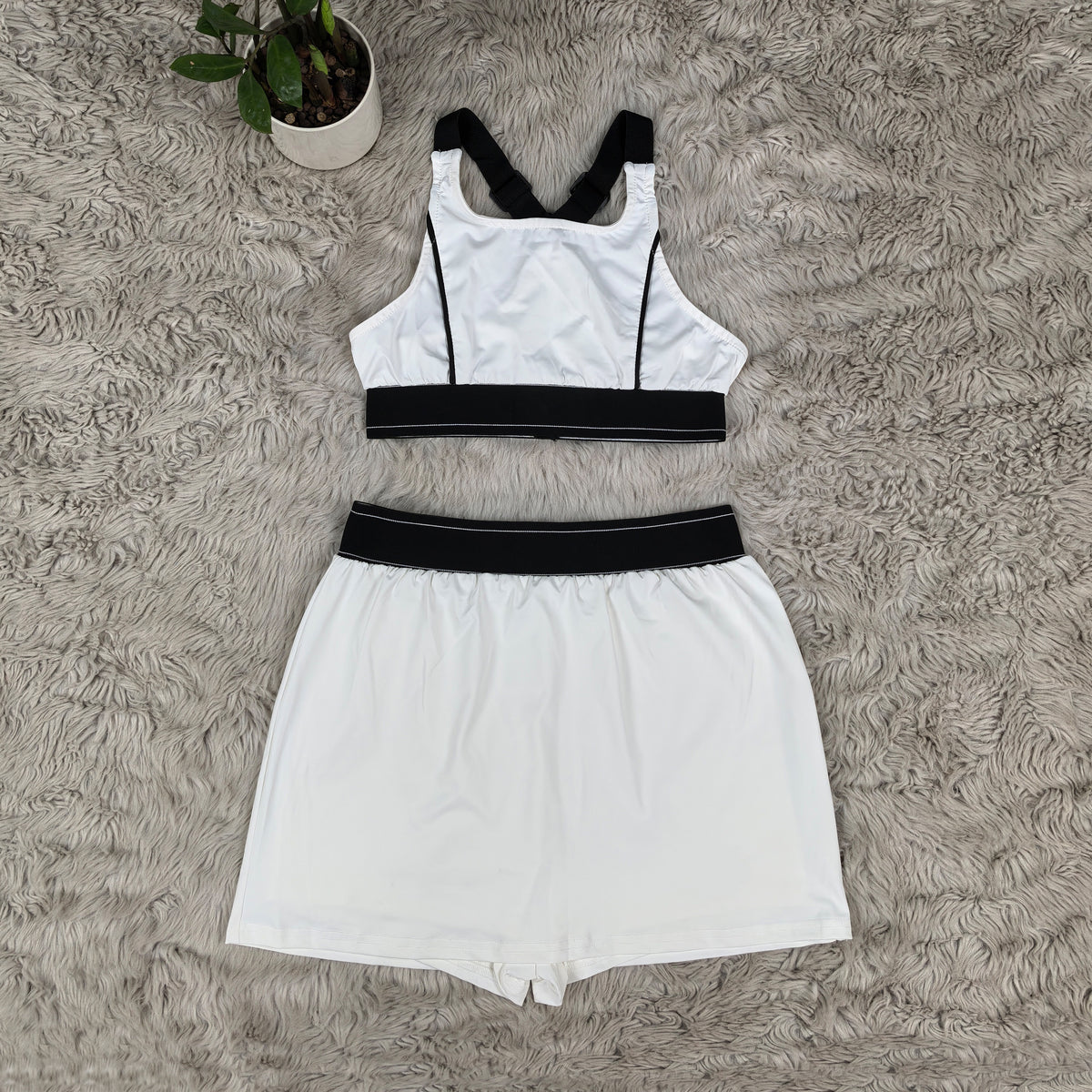 2436# A Women Yoga Bra Skirts Set