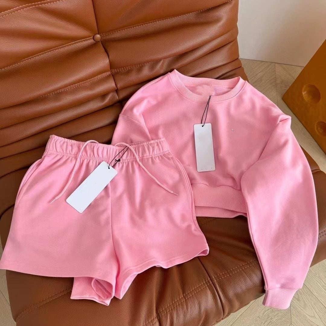 1933# A Women Yoga Sweatshirts Shorts Set