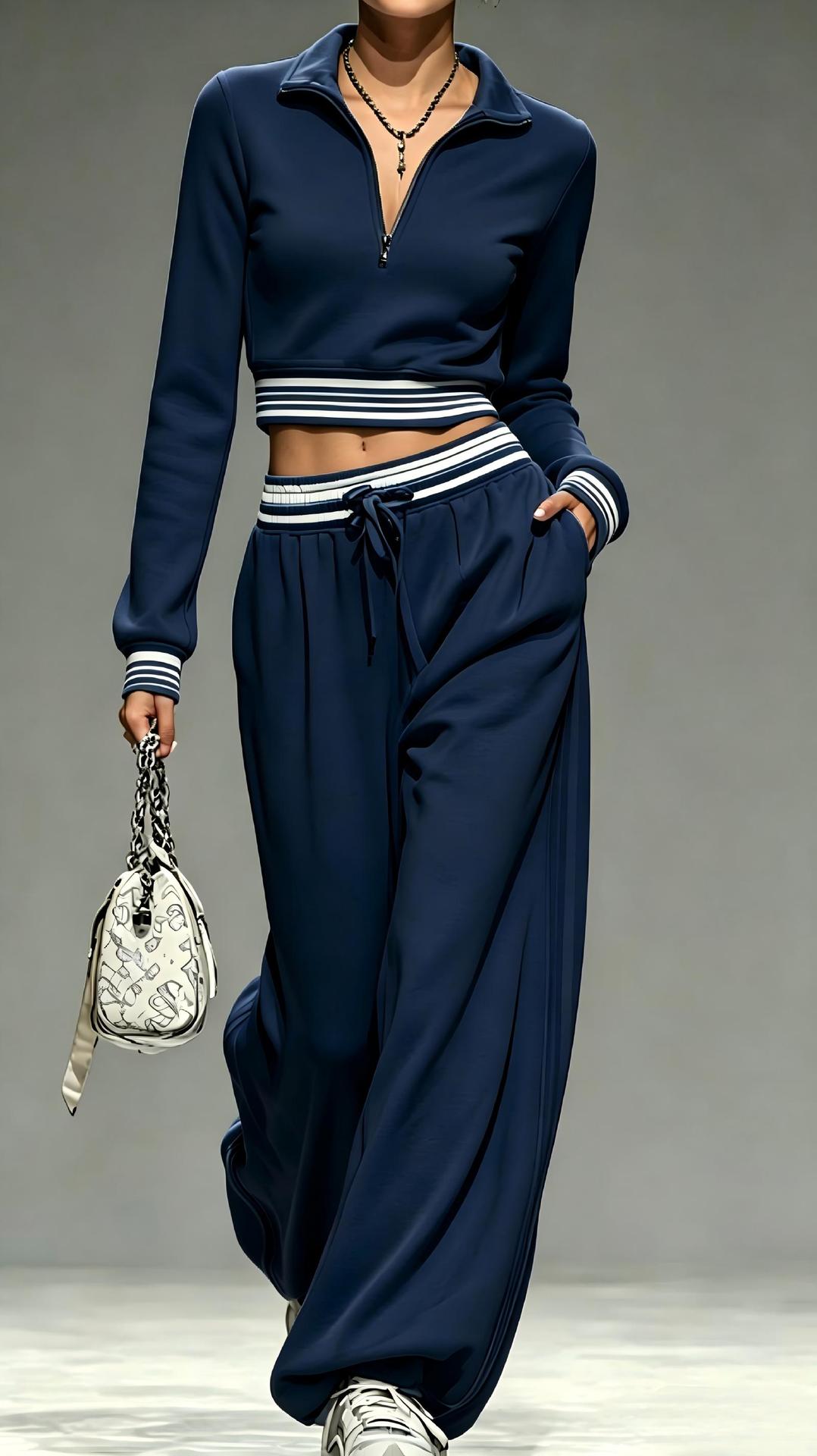 2909# A 3D SIlver Women Pullover And Pants Set
