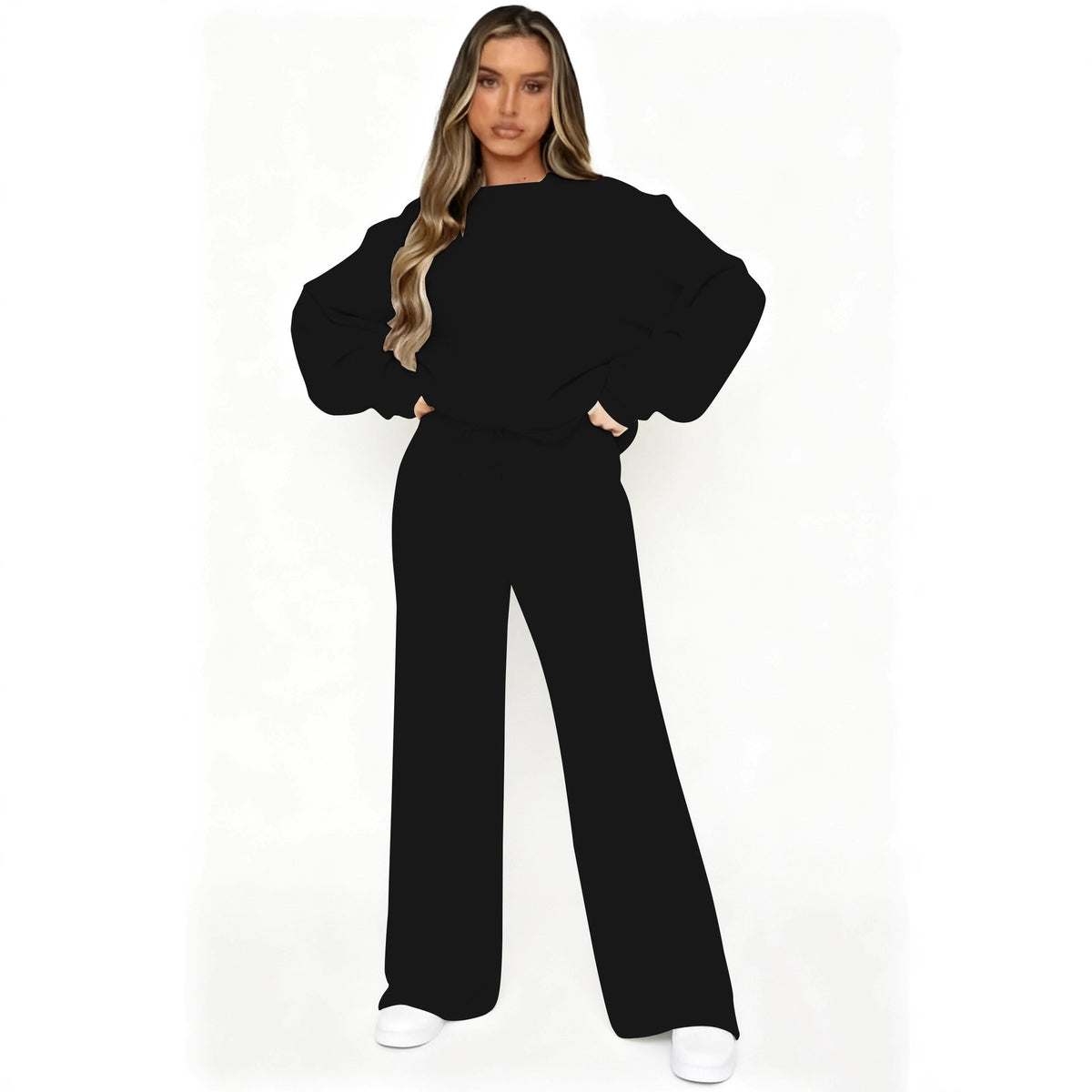 2297# A Women Polyester Pullover+ Jogger Set
