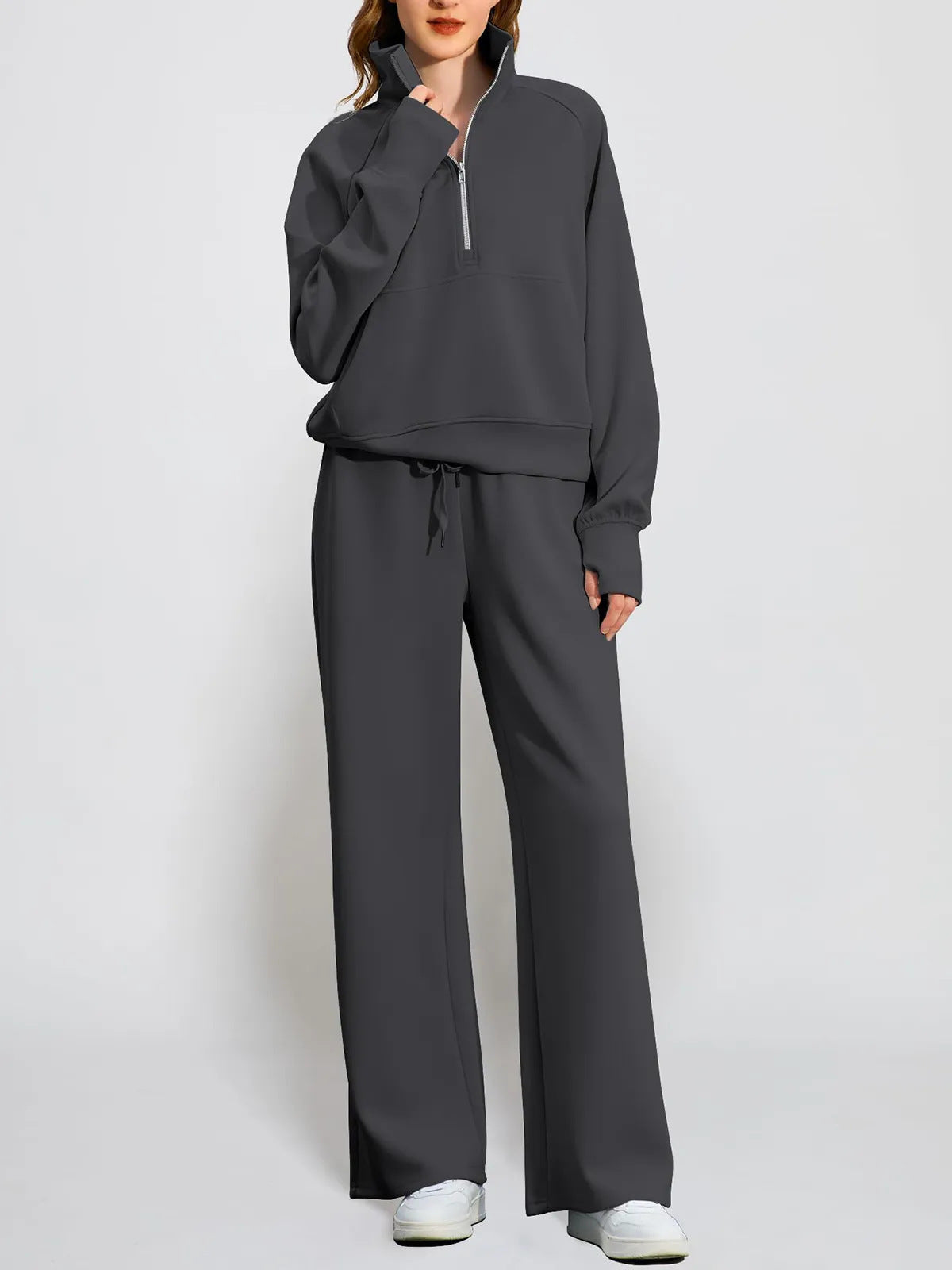 1627#A 3D SIlver Women Yoga Sweatshirt pants Set