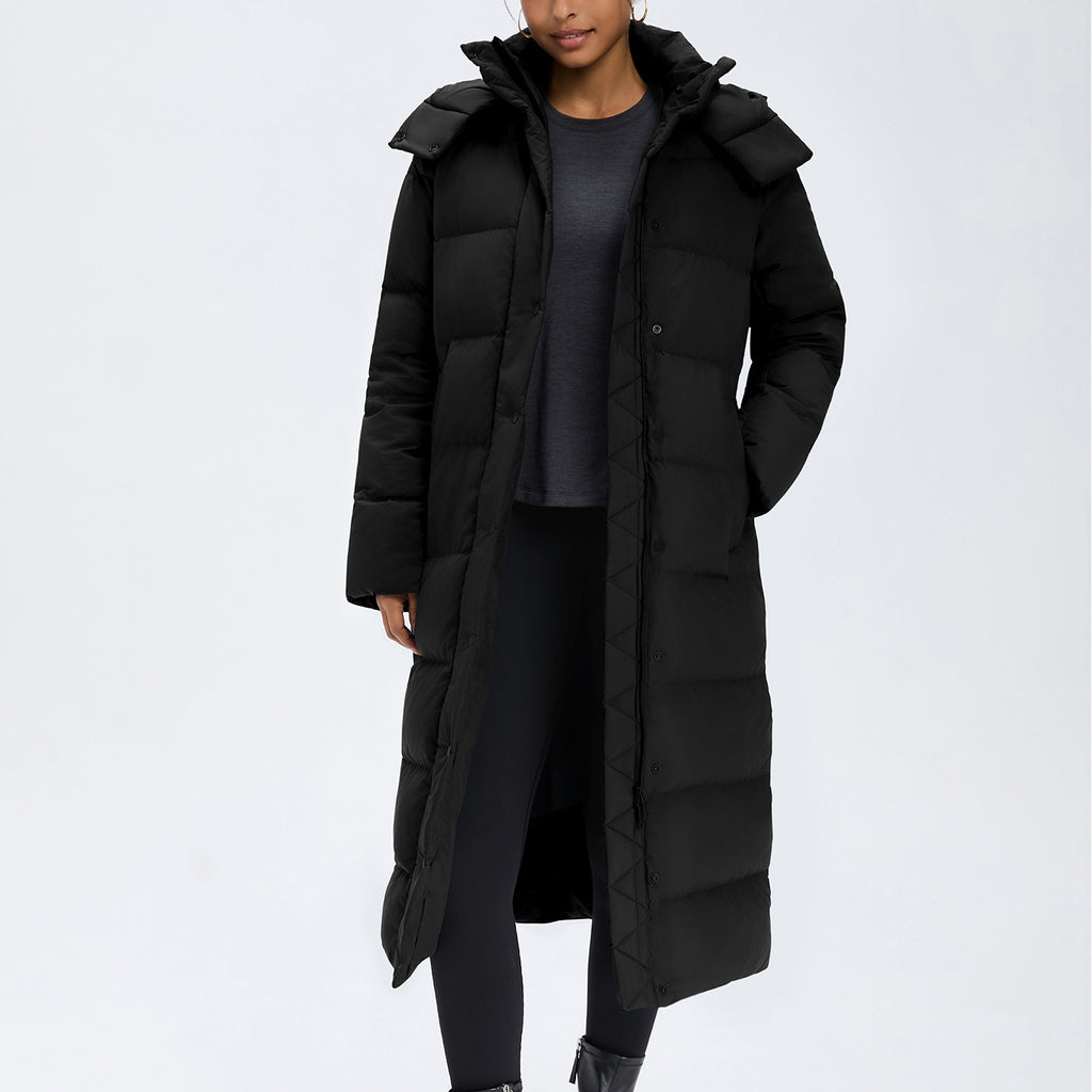 L6667#  Same Color Silica Gel Women Long Goose Down Coat