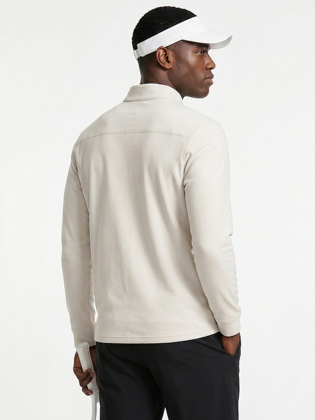 L6206# Men Plus Size Half Zipper Jacket