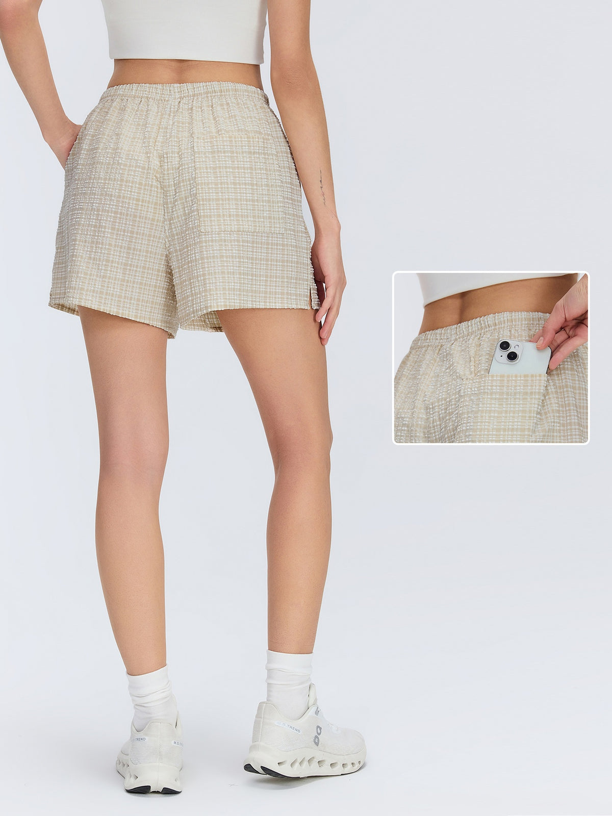 L6109#  Mid-Rise Pull-On Shorts