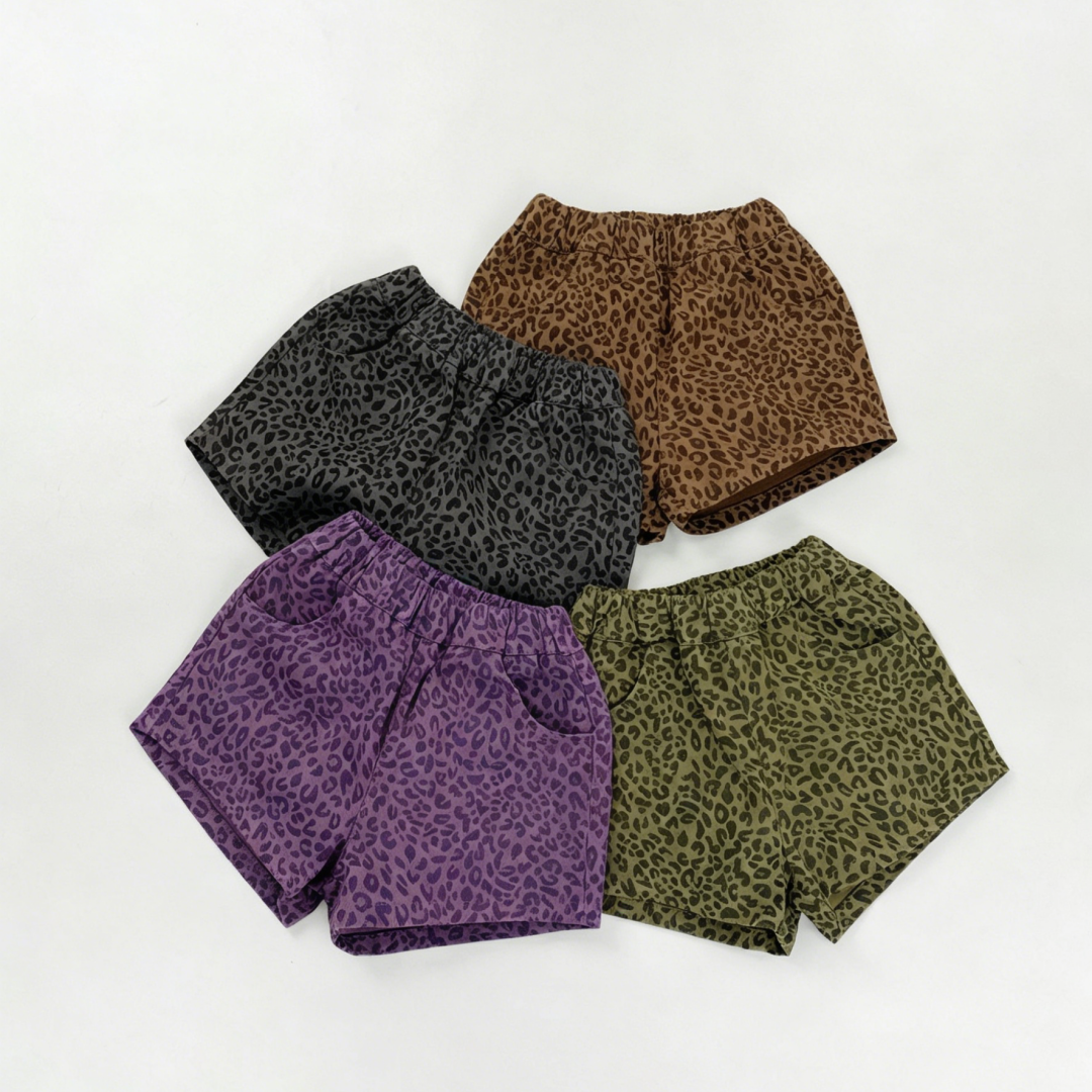 L6143#  Kids Leopard Shorts