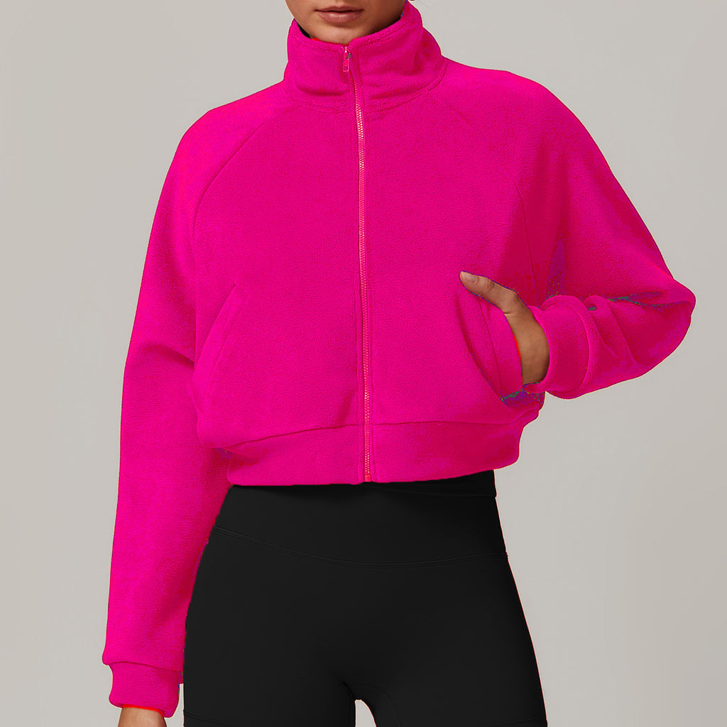 1601# A 3D SIlver Logo Women Fleece jackets
